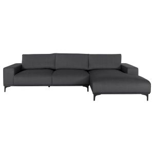 Ъглов диван (десен) Noa дамаска антрацит 288x90-157x67-80hcm ,02r, Hm3278
