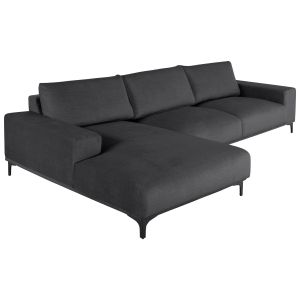 Ъглов диван (ляв) Noa дамаска антрацит 288x90-157x67-80hcm ,02l, Hm3278