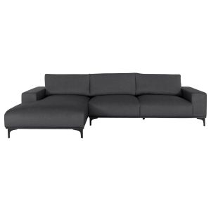 Ъглов диван (ляв) Noa дамаска антрацит 288x90-157x67-80hcm ,02l, Hm3278