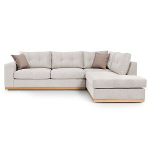 Corner sofa Boston with cream textile fabric 280x225x90cm