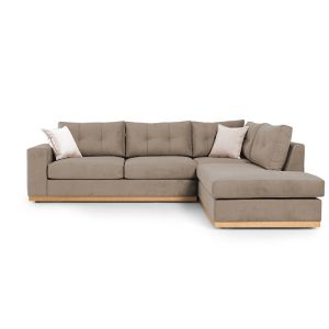 Corner sofa Boston with textile fabric, mocha color 280x225x90cm