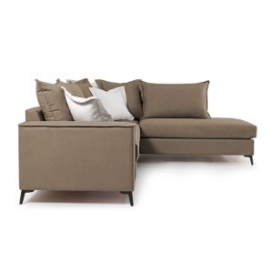 Corner sofa Boston with textile fabric, mocha color 290x235x95cm