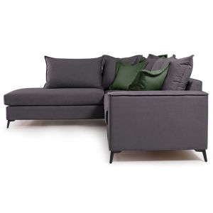 Corner sofa Boston with dark gray textile fabric 290x235x95cm