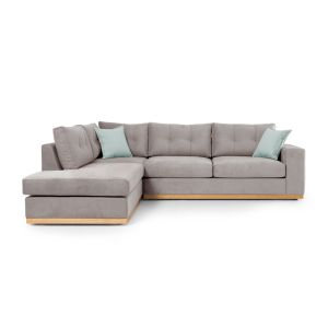 Corner sofa Boston with gray textile fabric 280x225x90cm