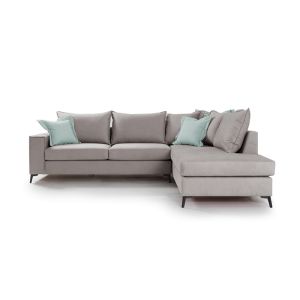 Corner sofa Boston with gray textile fabric 290x235x95cm