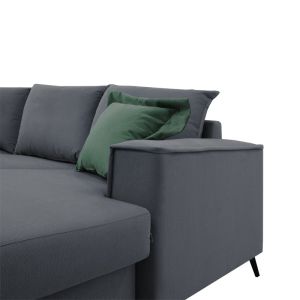 Corner sofa Fabulous reversible fabric in dark gray 240x165x95cm