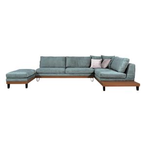 Ъглов диван Filippa десен минт с лед 360х240