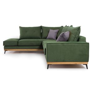 Corner sofa Luxury Ii with textile fabric, cypress color 290x235x95cm