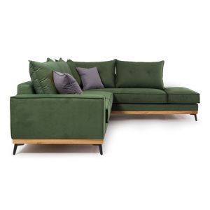 Corner sofa Luxury Ii with textile fabric, cypress color 290x235x95cm