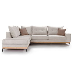Corner sofa Luxury Ii with textile fabric, mocha color 290x235x90cm