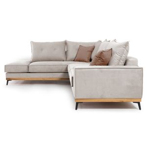 Corner sofa Luxury Ii with textile fabric, mocha color 290x235x90cm