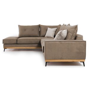 Corner sofa Luxury Ii with textile fabric, mocha color 290x235x95cm
