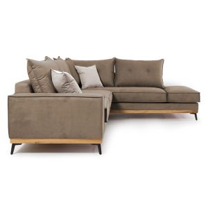 Corner sofa Luxury Ii with textile fabric, mocha color 290x235x95cm