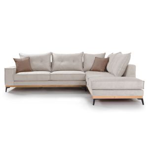 Corner sofa Luxury Ii with textile fabric, mocha color 290x235x95cm