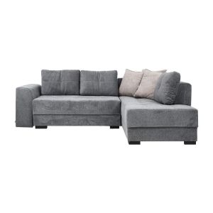 Corner sofa New Mona gray with gray pillows 250x190x88cm