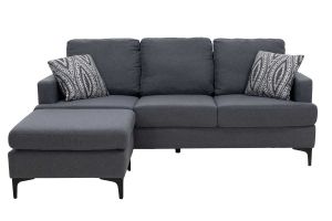 Corner sofa Slim dark gray with two pillows