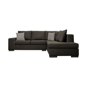 Ъглов диван десен New Toulouse плат тауп с възглавници мока 260x205x93см