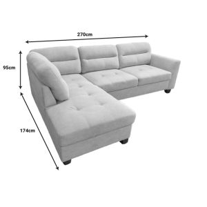 Corner sofa left Camile beige fabric 270x174x95cm