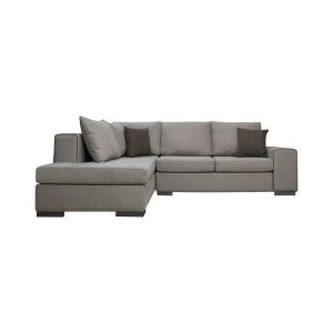 Corner sofa left New Toulouse mocha fabric with cushions in top 260x205x93cm