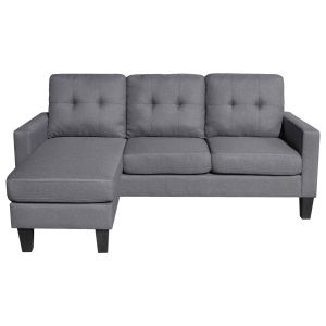 Ъглов диван обръщащ се ъгъл Meggy Hm3297.01 сив плат 184.5x129x86всм.