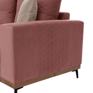 Portofino 2-Piece Corner Sofa with Pink Stain-Resistant Fabric