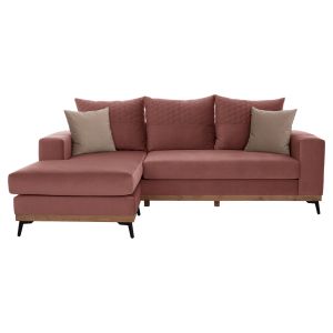 Portofino 2-Piece Corner Sofa with Pink Stain-Resistant Fabric