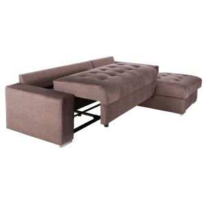 Corner sofa bed with storage space Clancy Hm3281,03r brown fabric 308x181x92hcm