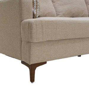 Corner sofa with beige fabric 185x140x70cm
