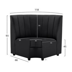 Corner sofa module Landon Hm3163,01 Pu black 118x66x93cm