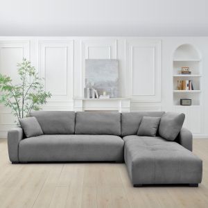 Ъглов обръщащ се ъгъл диван Medel Hm3288.01 сив Pe плат 296x208x80всм.