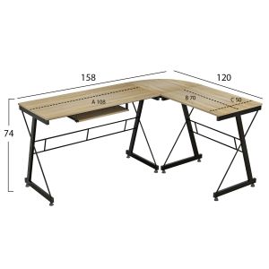 Corner office, sonoma with metal frame 158χ120χ74cm Hm2127,01