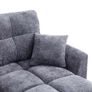 Comfie corner sofa bed with storage, dark gray, fabric, 267x159x97cm
