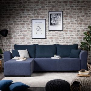 Corner sofa bed Migros blue color 268x167x80cm