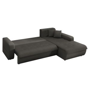 Ъглов разтегателен диван десен Kanso Hm3338.01r сив плат 244x188x80всм.