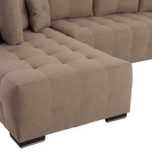 Ъглов разтегателен диван с място за съхранение Trendston Hm3302.03l бежов плат 298x177x95всм.