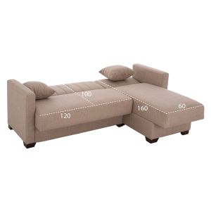 Corner reversible sofa bed in beige Hm3244,04