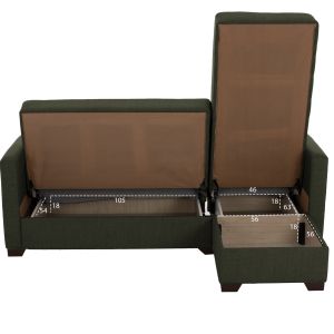 Corner reversible sofa bed in olive color Hm3244,05,