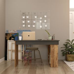 Corner desk Rosaline anthracite-oak 120x129x72cm