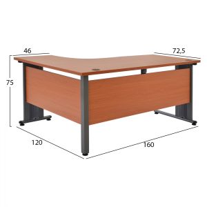 Corner office desk - right corner 160x120x75cm HM2043,03r