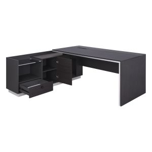 Corner office desk - left corner Rosewood 200x160x76cm Hm2112l