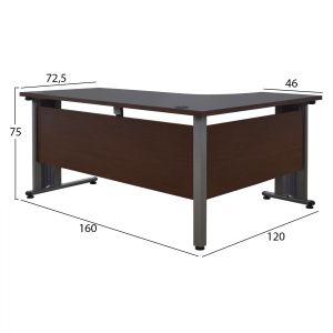 Corner office desk - left corner wine 160x120cm Hm2043,02l