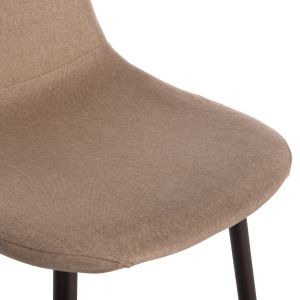Dining chair Leonardo HM00100.16 with metallic legs and dark grey fabric 43,5x59x84 cm.