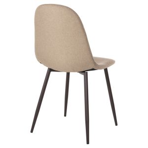 Dining chair Leonardo HM00100.16 with metallic legs and dark grey fabric 43,5x59x84 cm.