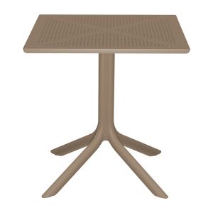 Groovy table made of polypropylene, perforated, cappuccino 60x60x76 cm