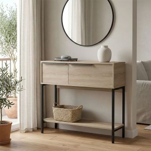 Nordic console in sonoma black 90x29.5x76cm