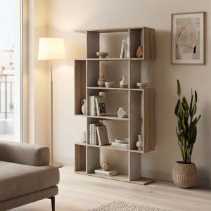 Библиотека Mito sonoma-beige, мраморен вид, 108.5x25x161см