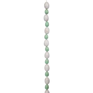 Easter garland with white and green eggs