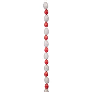 Easter garland with white and red eggs