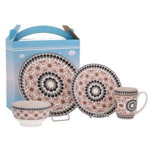 4-piece Easter ceramic set with paisley pattern