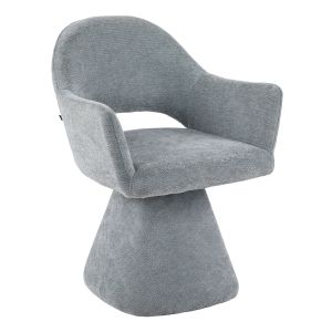 SWIVEL DINING CHAIR SIMA HM18360.01 LINEN FABRIC IN GREY 64X61X84.5CM